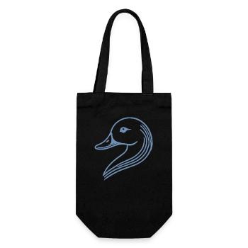 Tête de silhouette de cygne de canard minimaliste - Sac à bouteille - noir - Devant