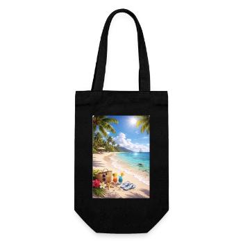Paradis des palmiers de rêve de plage tropicale - Sac à bouteille - noir - Devant