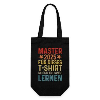 Master 2025 T-Shirt lange lernen retro Geschenk - Geschenkbeutel für Flaschen - Schwarz - Vorne