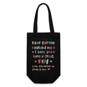 Chère personne derrière moi, Passez une bonne journée - Sac à bouteille - noir - Dos