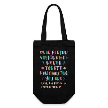 Vergiss nie, wie wunderbar du bist - Geschenkbeutel für Flaschen - Schwarz - Hinten