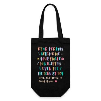 Dein Lächeln kann den dunkelsten Tag erhellen - Geschenkbeutel für Flaschen - Schwarz - Hinten