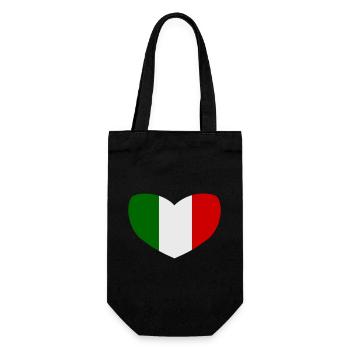 Italienisch-Flagge - Geschenkbeutel für Flaschen - Schwarz - Vorne