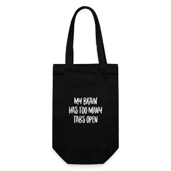 My brain has too many tabs open - Gift Bag for Bottles - black - Back