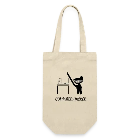 Maquette de Sac à bouteille - Codeur Ninja | Humour Hacker à imprimer et personnaliser