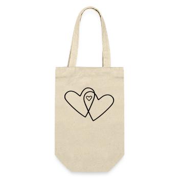 3 Hearts Family - Gift Bag for Bottles - nature - Front