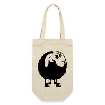 Sheep looks skeptical, critical, suspicious stares - Gift Bag for Bottles - nature - Front