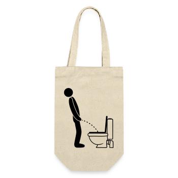 Toilette cool logo debout pipi pisse toilette toilette - Sac à bouteille - nature - Devant