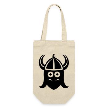 Wikingerhelm Krieger - Geschenkbeutel für Flaschen - Natur - Vorne