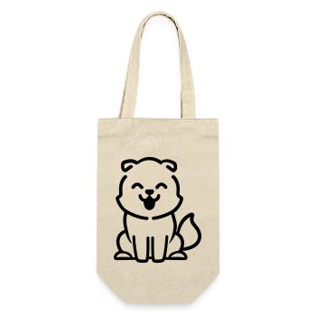 Hund - Geschenkbeutel für Flaschen - Natur - Vorne