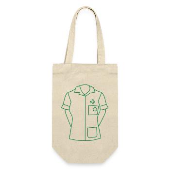 WOMAN Krankenschwester Uniform - Geschenkbeutel für Flaschen - Natur - Vorne