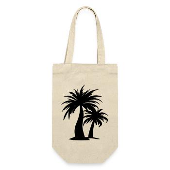 Palme - Geschenkbeutel für Flaschen - Natur - Vorne