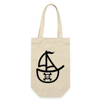 Piratenschiff - Geschenkbeutel für Flaschen - Natur - Vorne