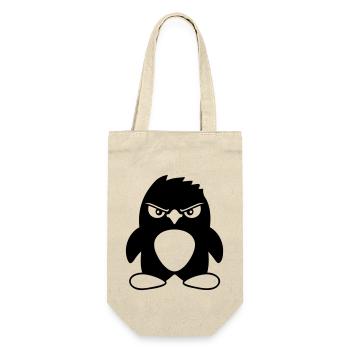 Pingouin a l’air sérieux mal dangereux look cool - Sac à bouteille - nature - Devant
