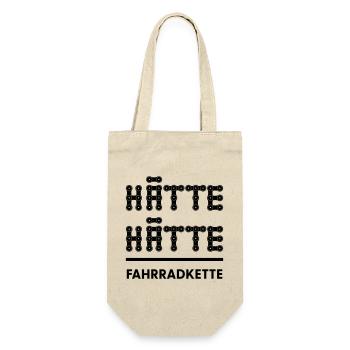 Hätte hätte Fahrrad Kette - Geschenkbeutel für Flaschen - Natur - Vorne