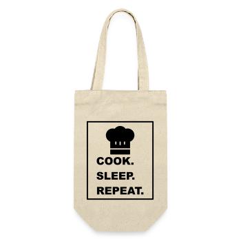 Cool "Cook Sleep Repeat" design for him and her - Gift Bag for Bottles - nature - Front
