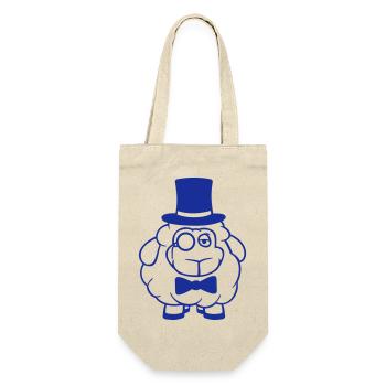 Sheep Mr. Gentleman Top Hat Monocle Glasses - Gift Bag for Bottles - nature - Front