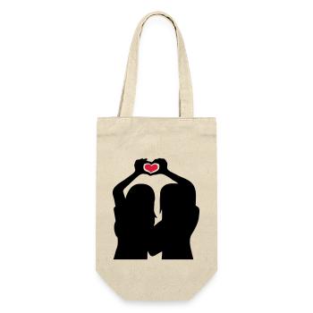 Handherz Silhouette Girlfriends - Gift Bag for Bottles - nature - Front