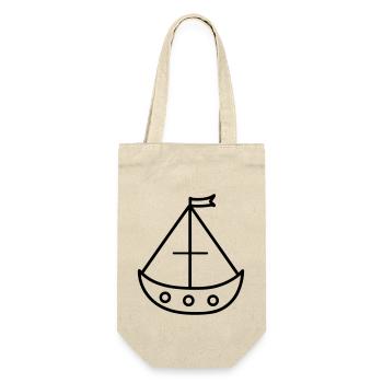 Piratenschiff - Geschenkbeutel für Flaschen - Natur - Vorne