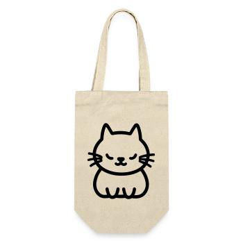 Katze - Geschenkbeutel für Flaschen - Natur - Vorne