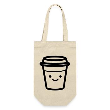 Kaffeebecher - Geschenkbeutel für Flaschen - Natur - Vorne