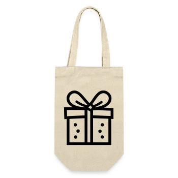 Geschenk-Icon-Box - Geschenkbeutel für Flaschen - Natur - Vorne