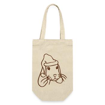 Lapin Père Noël Père Noël Chapeau Chapeau Cadeau - Sac à bouteille - nature - Devant