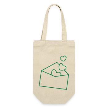 Umschlag mit Herzen - Geschenkbeutel für Flaschen - Natur - Vorne