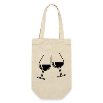 X2x GuteLaune (Black) - Gift Bag for Bottles - nature - Front