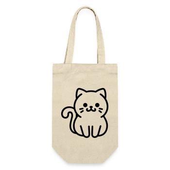 Katze - Geschenkbeutel für Flaschen - Natur - Vorne