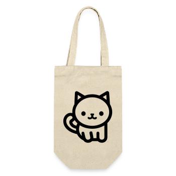 Katze - Geschenkbeutel für Flaschen - Natur - Vorne