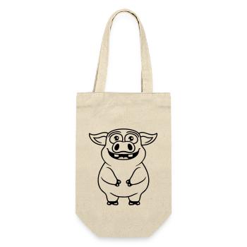 Comic happy little pig - Gift Bag for Bottles - nature - Front