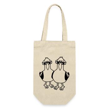 Cartoon 2 Seagull Friends - Gift Bag for Bottles - nature - Front