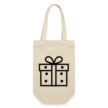 Kleine Geschenkbox - Geschenkbeutel für Flaschen - Natur - Vorne