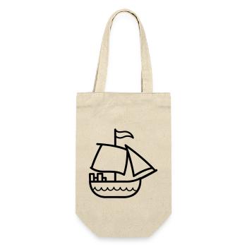 Piratenschiff - Geschenkbeutel für Flaschen - Natur - Vorne