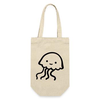 Qualle - Geschenkbeutel für Flaschen - Natur - Vorne
