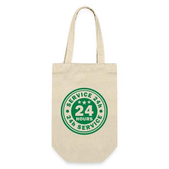24 Stunden Service 24/7 - Geschenkbeutel für Flaschen - Natur - Vorne