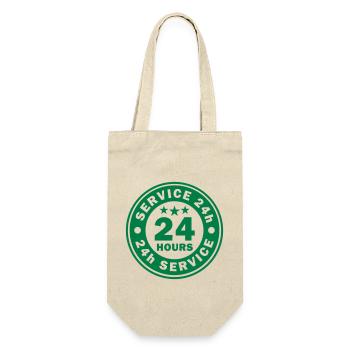 24 Stunden Service 24/7 - Geschenkbeutel für Flaschen - Natur - Vorne