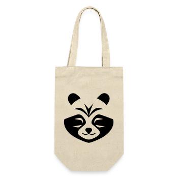 Panda-Kopf - Geschenkbeutel für Flaschen - Natur - Vorne