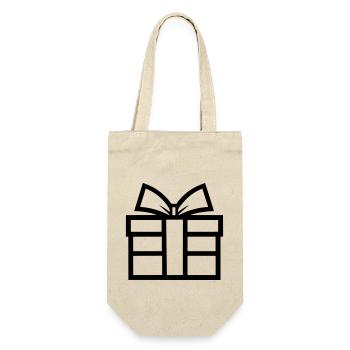 Geschenk-Icon-Box - Geschenkbeutel für Flaschen - Natur - Vorne