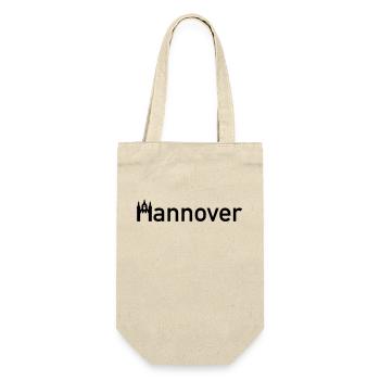 Hannover Ortsschild Skyline mit Neuem Rathaus - Geschenkbeutel für Flaschen - Natur - Vorne
