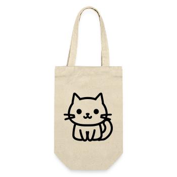 Katze - Geschenkbeutel für Flaschen - Natur - Vorne