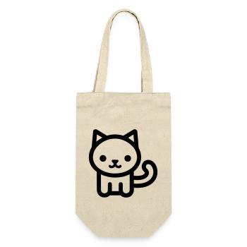 Katze - Geschenkbeutel für Flaschen - Natur - Vorne