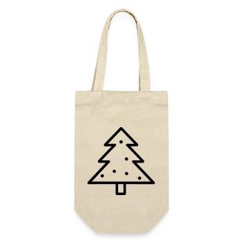 Weihnachtsbaum - Geschenkbeutel für Flaschen - Natur - Vorne