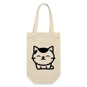 Katze - Geschenkbeutel für Flaschen - Natur - Vorne