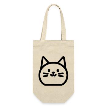 Katze - Geschenkbeutel für Flaschen - Natur - Vorne