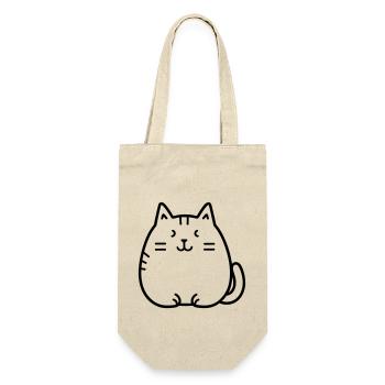 Katze - Geschenkbeutel für Flaschen - Natur - Vorne