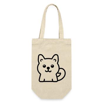 Hund - Geschenkbeutel für Flaschen - Natur - Vorne