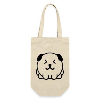 Hund - Geschenkbeutel für Flaschen - Natur - Vorne