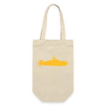 U-Boot Unterseeboot Gelb Tauchgang Tauchboot Logo - Geschenkbeutel für Flaschen - Natur - Vorne